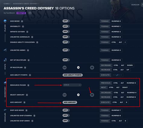 assassin's creed odyssey cheat table